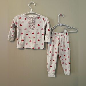 Little English Red and Pink Heart Pajamas